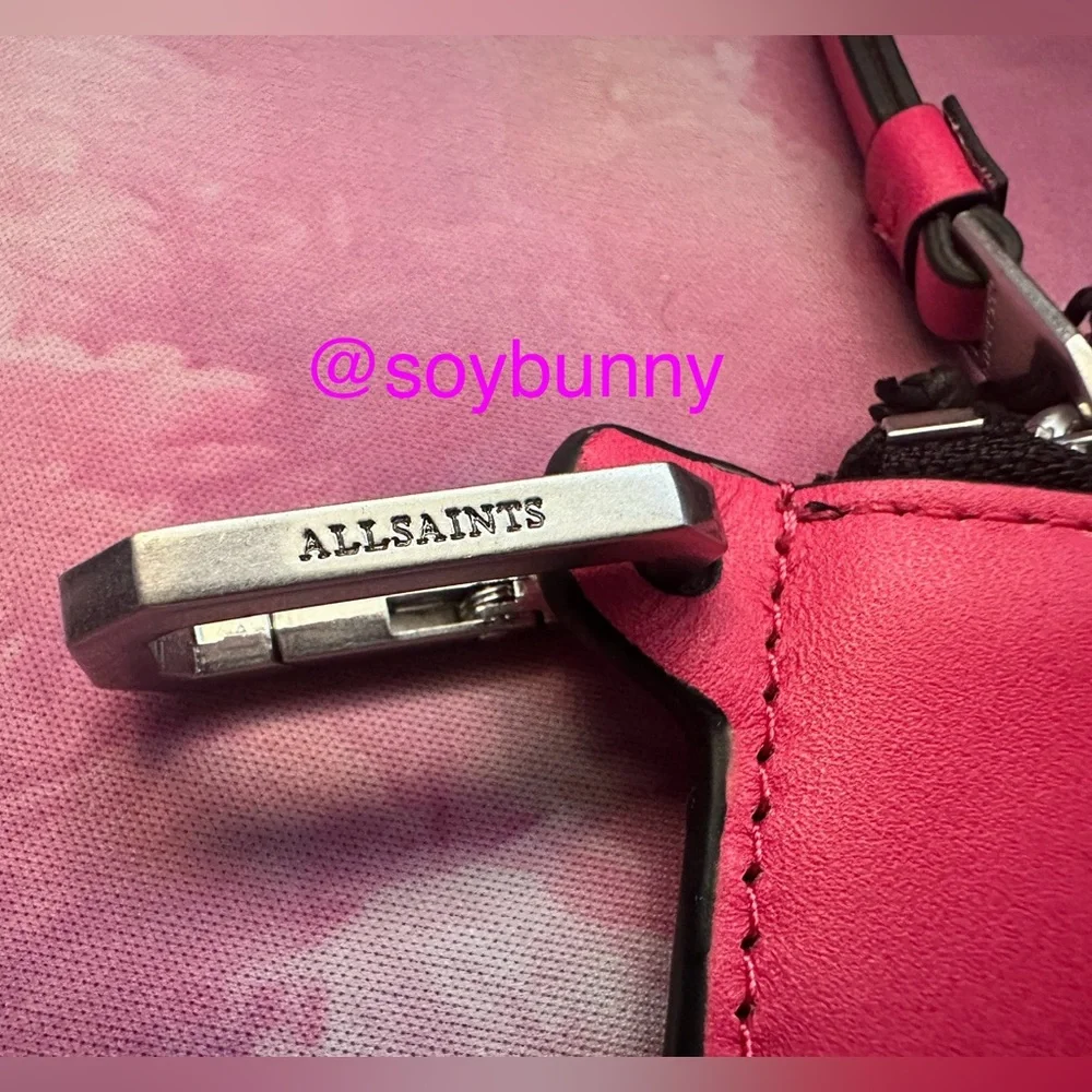 AllSaints Remy Leather Wallet (NWT; Hot Pink)